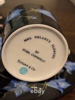 TIFFANY & CO. Rare Mrs. Delaney's Demitasse Tea Cup & Saucer. 4 Sets. (With Box)