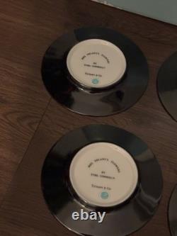 TIFFANY & CO. Rare Mrs. Delaney's Demitasse Tea Cup & Saucer. 4 Sets. (With Box)
