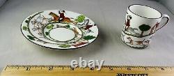 Ten Coalport China Hunting Scene Demitasse Cup & Saucer Sets Horses, Dogs