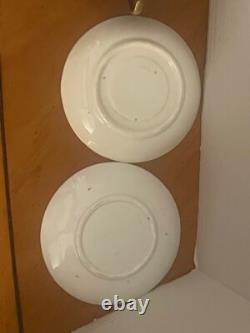 Testolini Venezia Lace 4 Cobalt Blue & White Demitasse Cups & 2 Saucers Italy