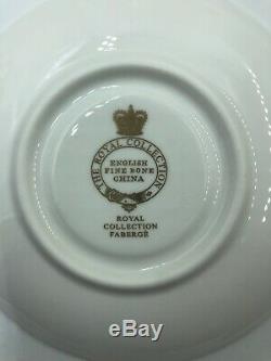 The Royal Collection FABERGE Complete Set of 6 Demitasse Cups Saucers Bone China