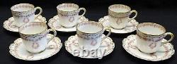 Theo Haviland Schleiger 319 Set of 6 Demitasse Cups & Saucers Pink Roses