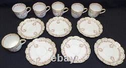 Theo Haviland Schleiger 319 Set of 6 Demitasse Cups & Saucers Pink Roses