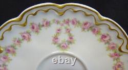 Theo Haviland Schleiger 319 Set of 6 Demitasse Cups & Saucers Pink Roses