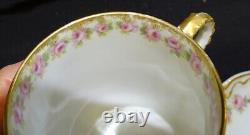 Theo Haviland Schleiger 319 Set of 6 Demitasse Cups & Saucers Pink Roses