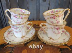 Theodore Haviland Limoges France Demitasse Coffee Set of 4 Cups & Saucers (1903)