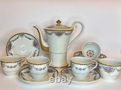 Theodore Haviland Limoges France Dora 5 Demitasse Cups & 8 Saucers/Coffee Pot