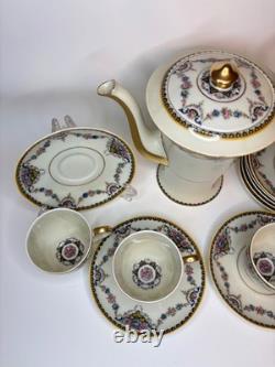 Theodore Haviland Limoges France Dora 5 Demitasse Cups & 8 Saucers/Coffee Pot