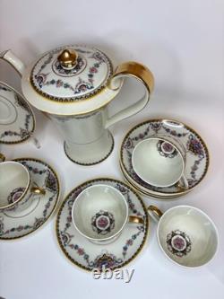 Theodore Haviland Limoges France Dora 5 Demitasse Cups & 8 Saucers/Coffee Pot