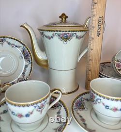 Theodore Haviland Limoges France Dora 5 Demitasse Cups & 8 Saucers/Coffee Pot