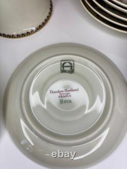 Theodore Haviland Limoges France Dora 5 Demitasse Cups & 8 Saucers/Coffee Pot