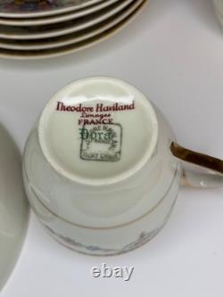 Theodore Haviland Limoges France Dora 5 Demitasse Cups & 8 Saucers/Coffee Pot