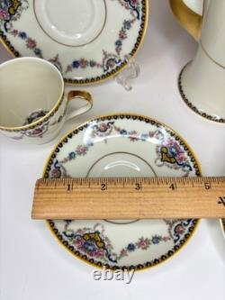 Theodore Haviland Limoges France Dora 5 Demitasse Cups & 8 Saucers/Coffee Pot