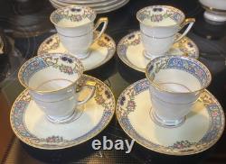 Thomas Bavaria (Rosenthal) Demitasse Cups & Saucers Queen Louise Set 4