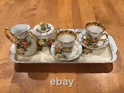 Thun HP Demitasse Tray Cups Saucers Sugar Creamer Porcelain Czech Republic 8 Pc