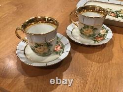 Thun HP Demitasse Tray Cups Saucers Sugar Creamer Porcelain Czech Republic 8 Pc