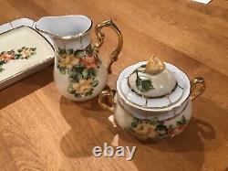 Thun HP Demitasse Tray Cups Saucers Sugar Creamer Porcelain Czech Republic 8 Pc