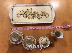 Thun HP Demitasse Tray Cups Saucers Sugar Creamer Porcelain Czech Republic 8 Pc