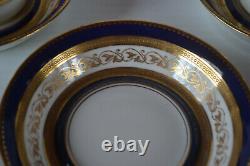 Tiffany & Co Cauldon Cobalt Gold Encrusted Demitasse Cups With Saucers Set Of 8