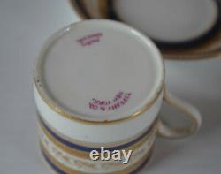 Tiffany & Co Cauldon Cobalt Gold Encrusted Demitasse Cups With Saucers Set Of 8