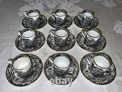 Tiffany & Co. Copeland Spode's Italian Black Demitasse Coffee Can Sets c. 1900