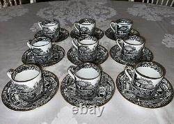 Tiffany & Co. Copeland Spode's Italian Black Demitasse Coffee Can Sets c. 1900