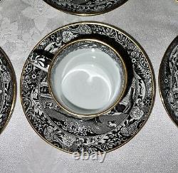 Tiffany & Co. Copeland Spode's Italian Black Demitasse Coffee Can Sets c. 1900