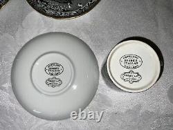 Tiffany & Co. Copeland Spode's Italian Black Demitasse Coffee Can Sets c. 1900