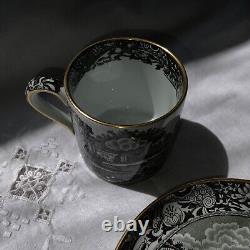 Tiffany & Co. Copeland Spode's Italian Black Demitasse Coffee Can Sets c. 1900