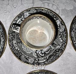 Tiffany & Co. Copeland Spode's Italian Black Demitasse Coffee Can Sets c. 1900