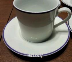 Tiffany & Co Demitasse 6 Sets Cups & Saucers White PURPLE TRIM Rare Japan
