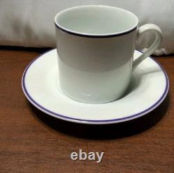 Tiffany & Co Demitasse 6 Sets Cups & Saucers White PURPLE TRIM Rare Japan
