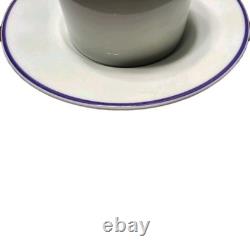 Tiffany & Co Demitasse 6 Sets Cups & Saucers White PURPLE TRIM Rare Japan