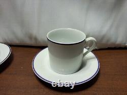 Tiffany & Co Demitasse 6 Sets Cups & Saucers White PURPLE TRIM Rare Japan