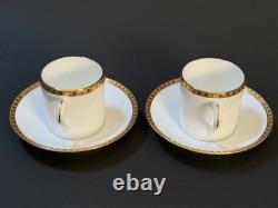 Tiffany & Co. Gold Band Demitasse Cup & Saucer 2pcs Set Authentic with Box