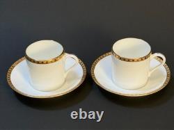 Tiffany & Co. Gold Band Demitasse Cup & Saucer 2pcs Set Authentic with Box