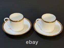 Tiffany & Co. Gold Band Demitasse Cup & Saucer 2pcs Set Authentic with Box
