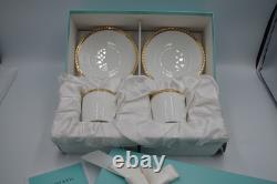 Tiffany & Co Gold Band Demitasse Cups Saucers Pair Made in Japan White Gold Set