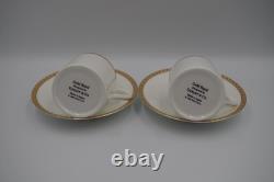 Tiffany & Co Gold Band Demitasse Cups Saucers Pair Made in Japan White Gold Set