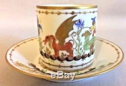 Tiffany & Co Le Tallec Cirque Chinois Demitasse Cup And Saucer Set Red Dragon