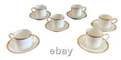 Tiffany & Co. Limoges France Gold Band Demitasse Cups & Saucers-6 Sets