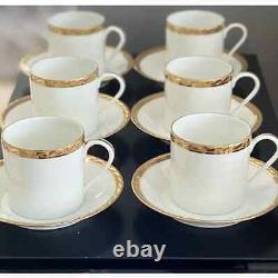 Tiffany & Co. Limoges France Gold Band Demitasse Cups & Saucers-6 Sets