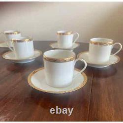 Tiffany & Co. Limoges France Gold Band Demitasse Cups & Saucers-6 Sets