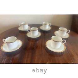 Tiffany & Co. Limoges France Gold Band Demitasse Cups & Saucers-6 Sets