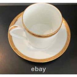 Tiffany & Co. Limoges France Gold Band Demitasse Cups & Saucers-6 Sets