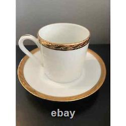 Tiffany & Co. Limoges France Gold Band Demitasse Cups & Saucers-6 Sets