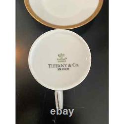 Tiffany & Co. Limoges France Gold Band Demitasse Cups & Saucers-6 Sets