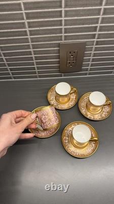 Tiffany & Co. Minton Demitasse Cup Saucer Set Of 4 Rare Antique Table Ware