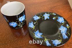 Tiffany & Co. Mrs. Delany's Flowers Flat Demitasse Cups & Saucers Set of 4