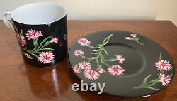 Tiffany & Co. Mrs. Delany's Flowers Flat Demitasse Cups & Saucers Set of 4